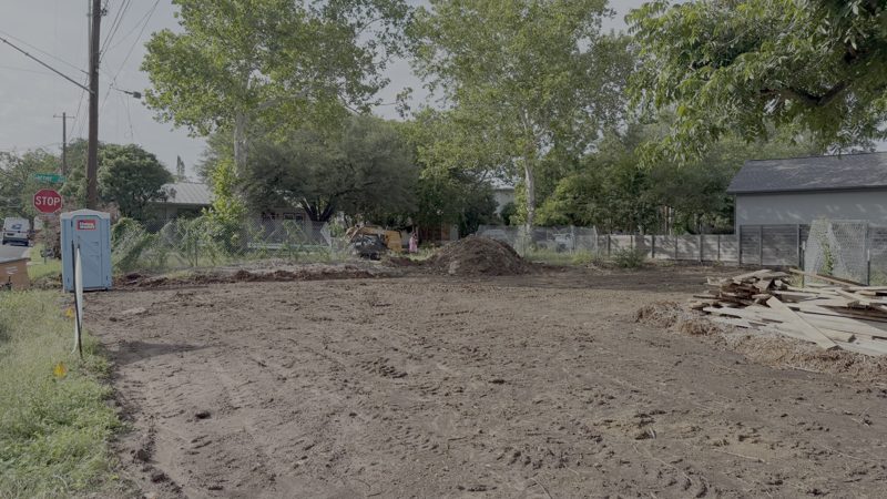 The cleared and graded lot, ready for foundation