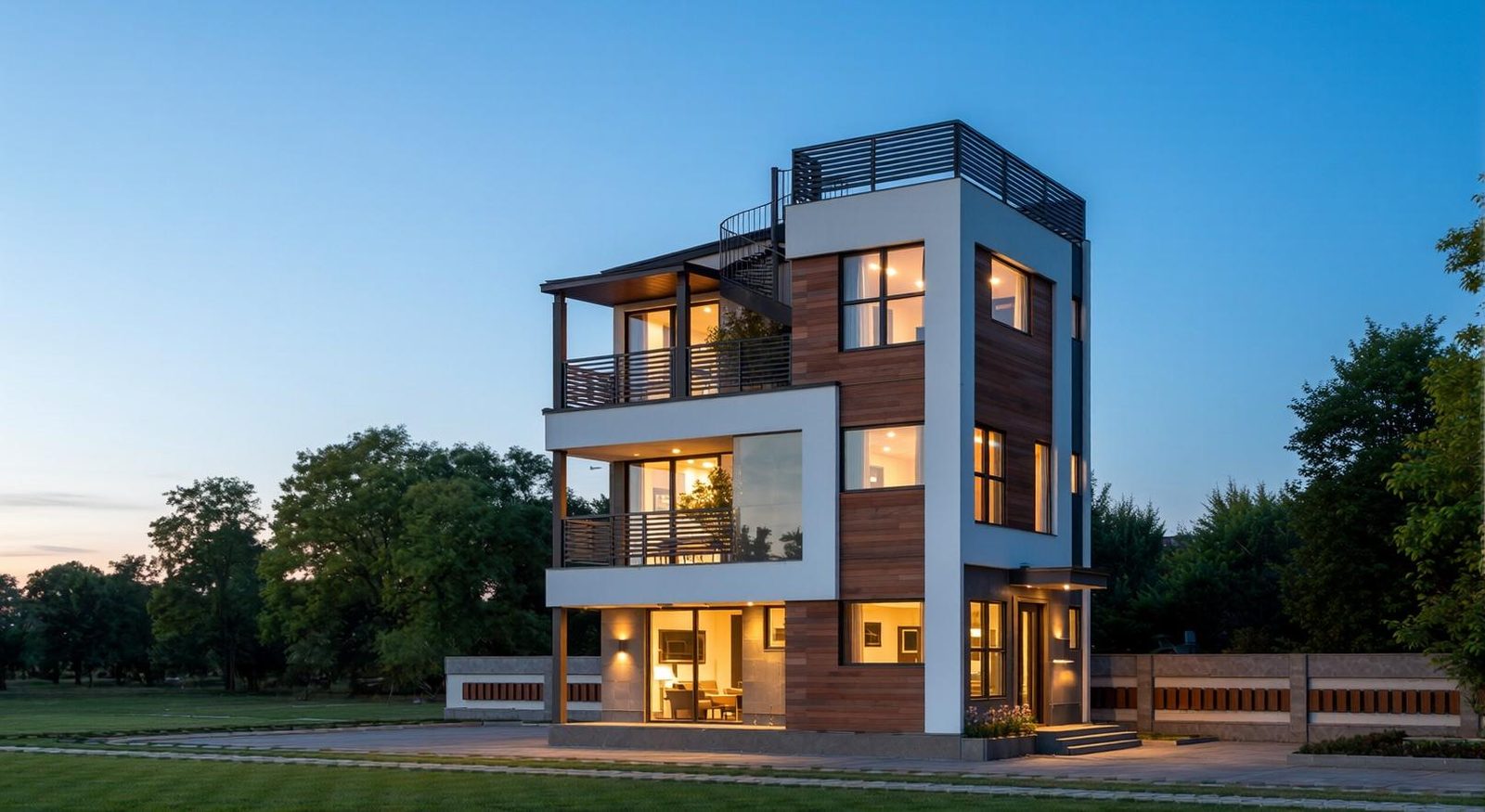 Unit 3 exterior perspective — design rendering