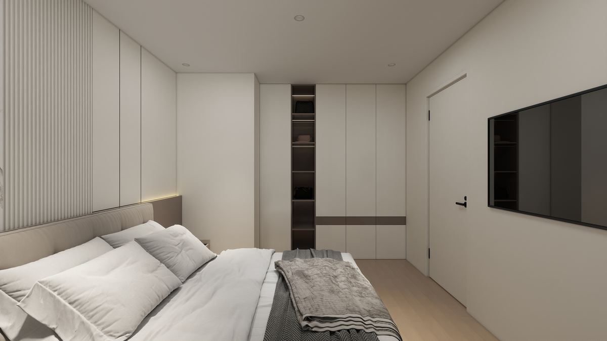 Bedroom 1 with built-in wardrobe