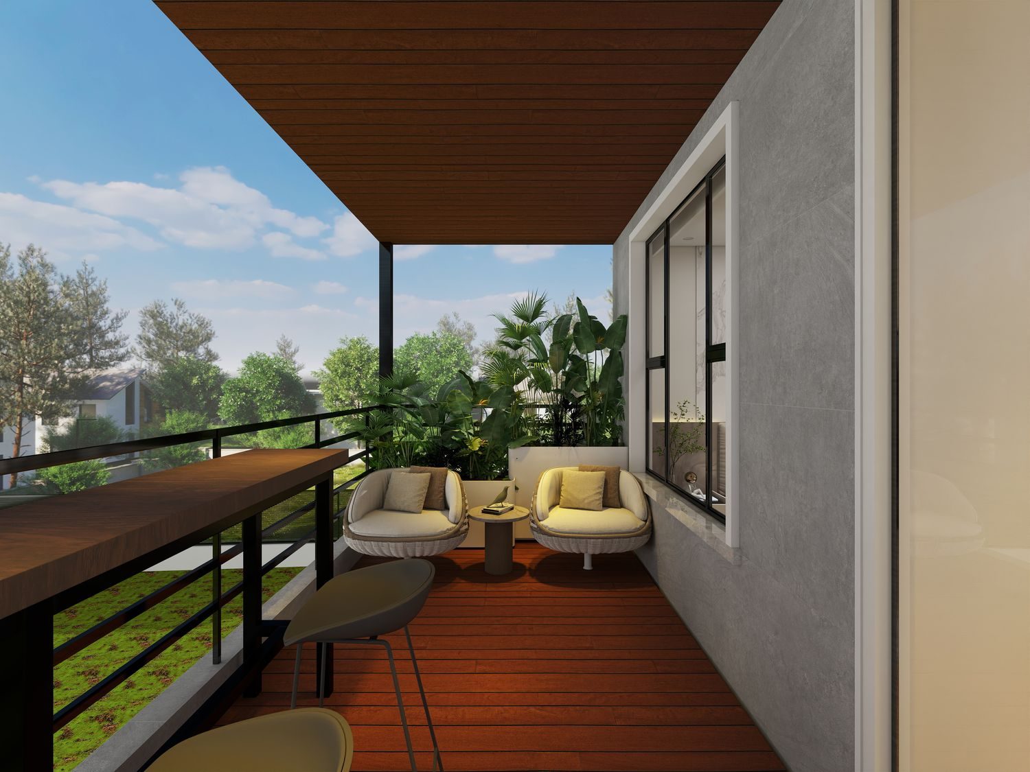 Unit 1 second-floor covered balcony