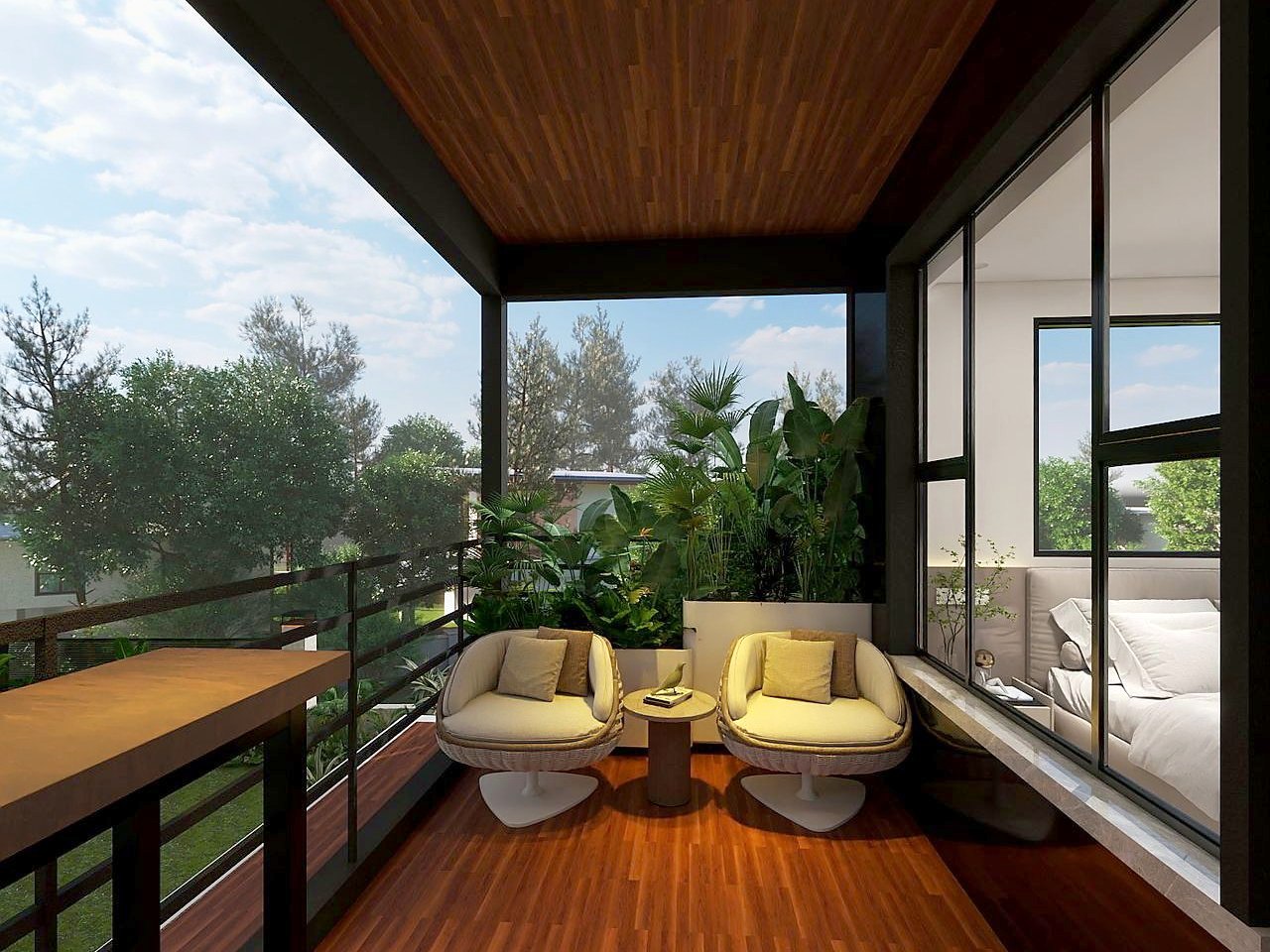 Home 1 second-floor balcony