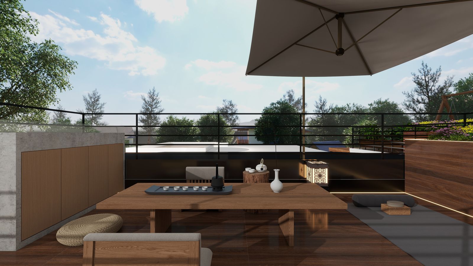 Unit 2 rooftop terrace tea area