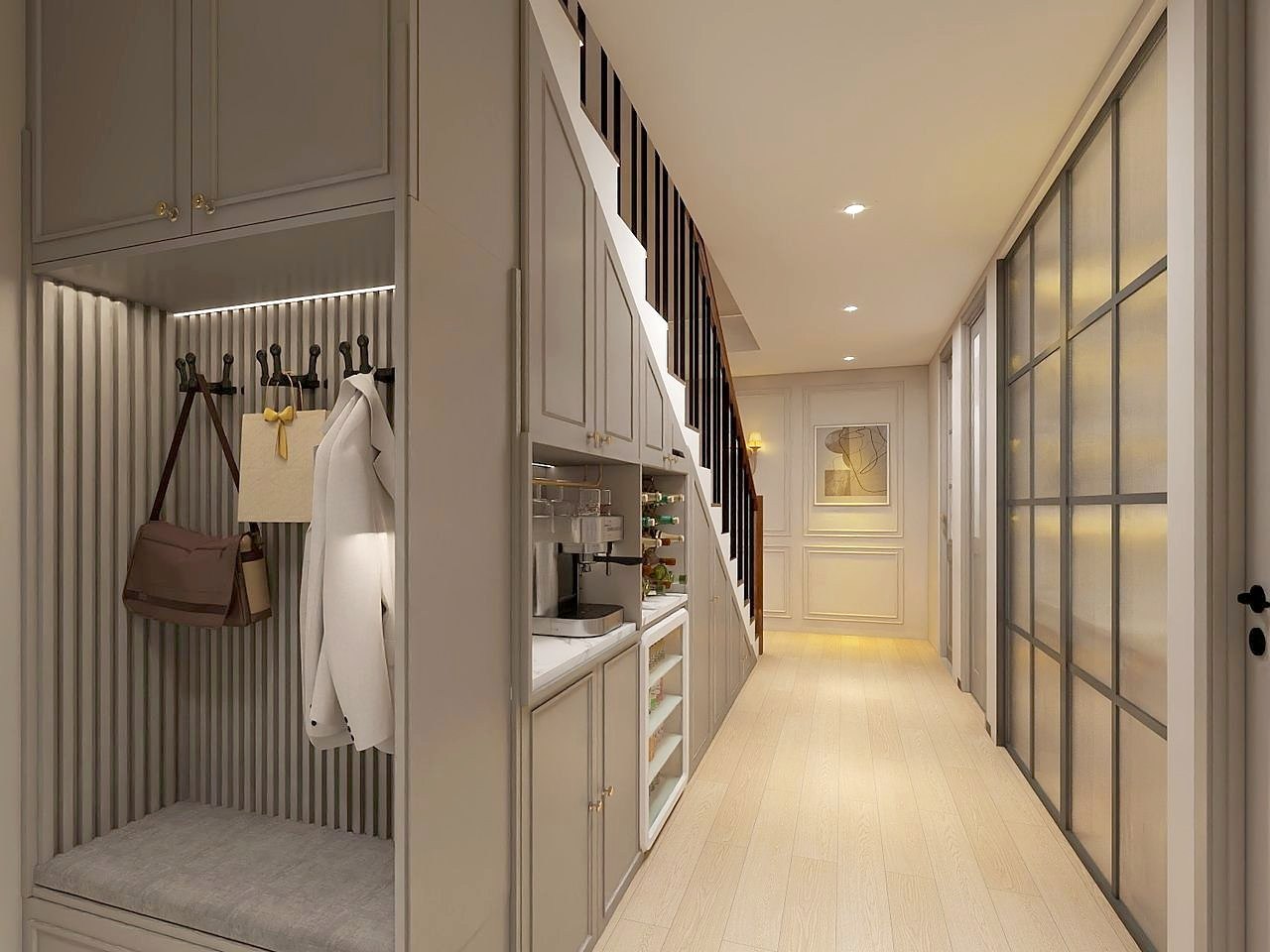 Home 2 entry hall with built-in wardrobes