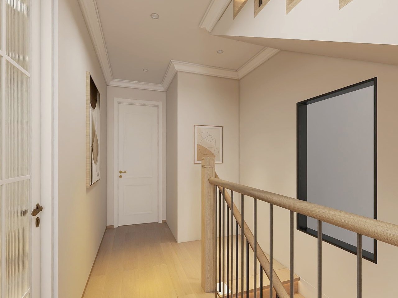 Home 3 second-floor hallway and stair